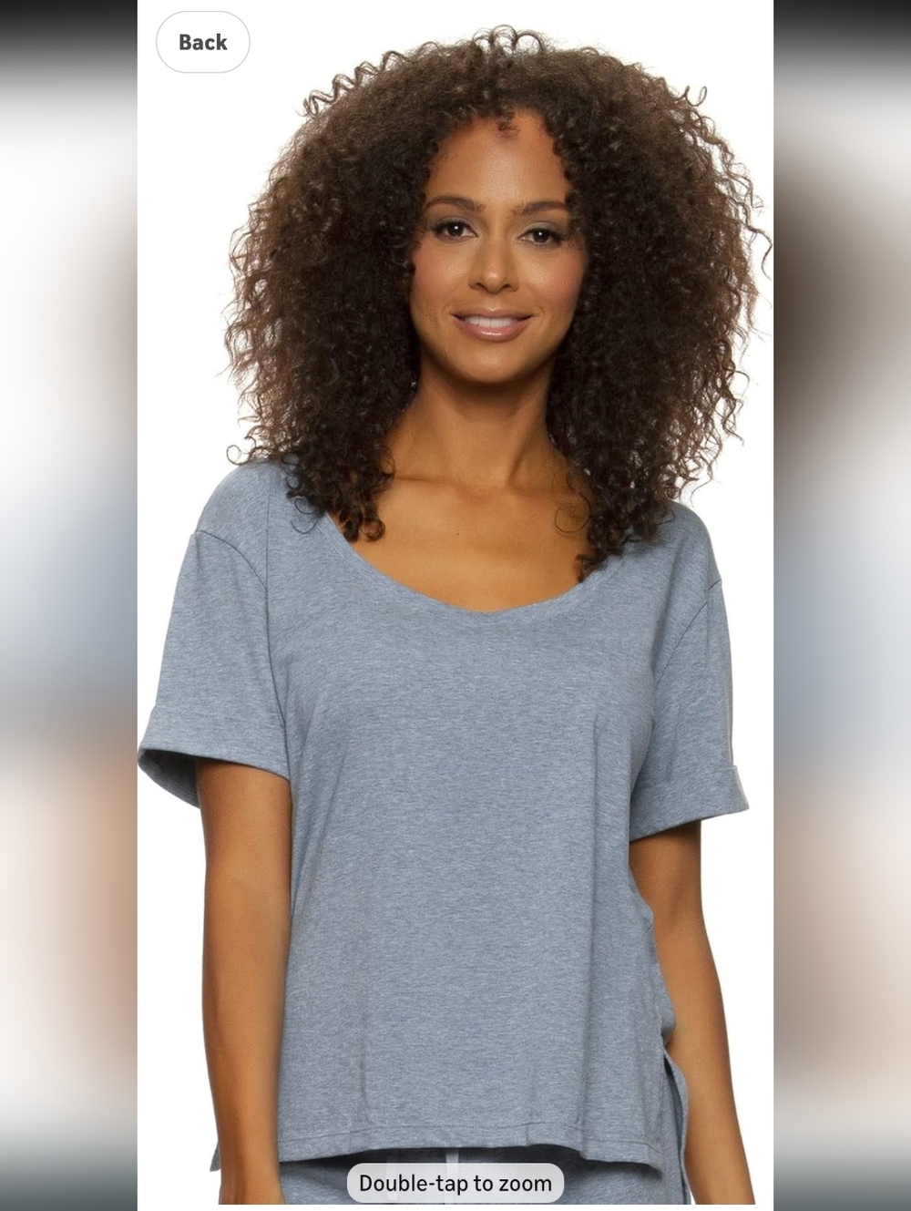 NWT Felina Soft Organic Cotton Lounge Wear Stretch Scoop Neck Tee Size Large